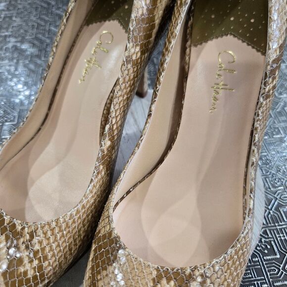 🐢 Cole Haan Carma Air Croc Embossed Pumps Size 9.5  3.25" heel - Picture 10 of 14